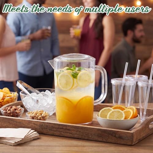 Tessco 12 Pcs Plastic Pitchers 60 Oz Clear Water Beer Jug Large (12 Count)