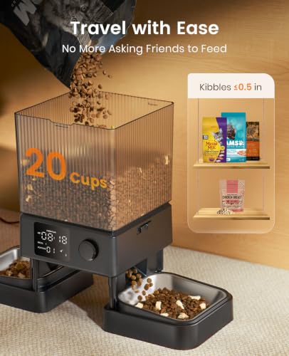 Automatic Cat Feeder for 2 Cats Pets
