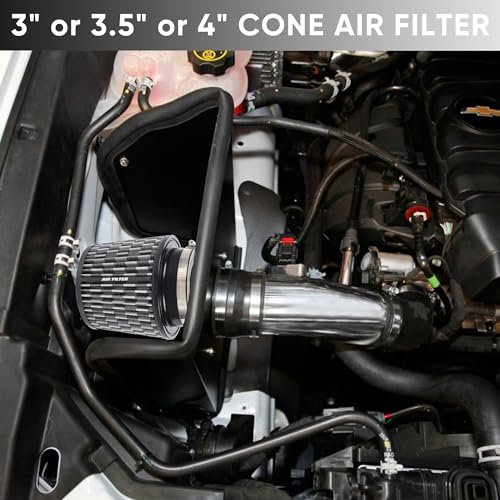 3 3.5 4 Inches Cold Air Intake Filter 76mm 89mm 101mm High Performance Washable Clamp