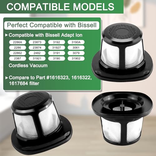 3061 Filter Replacement for Bissell PowerLifter Pet and Adapt Ion Filter (4 Count)