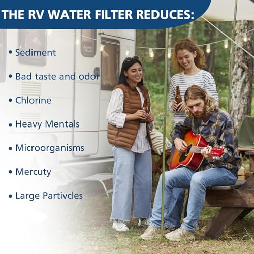 4 pack RV Inline Water Filter with KDF&GAC for Fresh Drinking Water (4 Count)