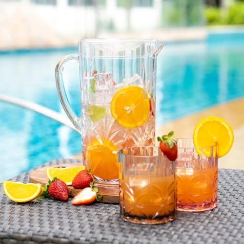 Shatterproof Tritan Plastic Water Pitcher with Lid