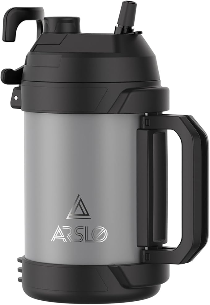 Sports Water Jug - Gallon Water Bottle - Large Insulated Stainless Steel Bottle for Gym, Workouts, Basketball, Football, Soccer - Keep Water Cold for Up To 24 Hours - 108 Ounce (Graphite)