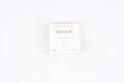 stonylab Qualitative Filter Paper, 100 Packs Slow Flow Rate Cellulose Filter Paper Circles with 10 Micron Particle Retention, 94 mm Diameter