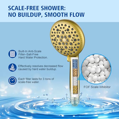 Filtered Handheld Shower Head for Hard Water