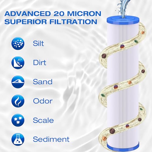 20 x 4.5 20 Micro Whole House Pleated Sediment Water Filter