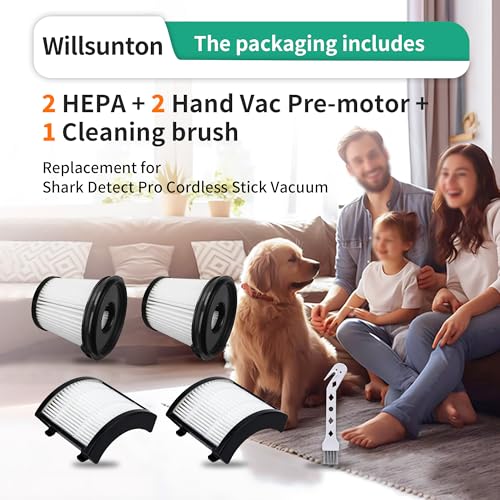 4 Pack IW3511 Filters for Shark DetectPro Lightweight Cordless Stick Vacuum (5 Count)