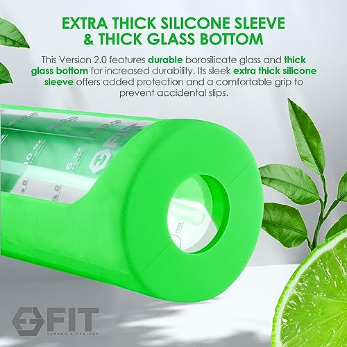 32 oz Glass Water Bottle with Straw Lid