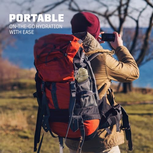 32oz Insulated Tactical Water Bottle with Straw & MOLLE Sleeve