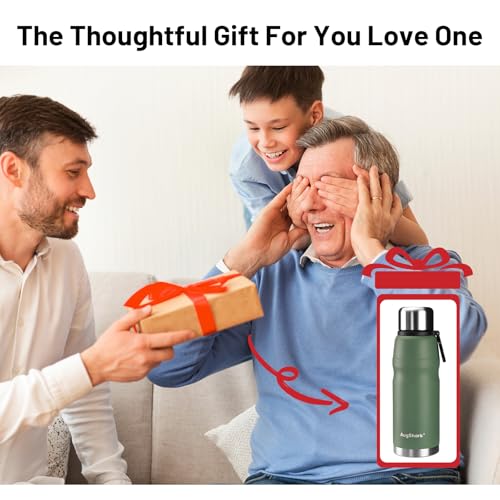 20oz Vacuum Insulated Stainless Steel Thermoses with Foldable Handle & Leakproof Lid