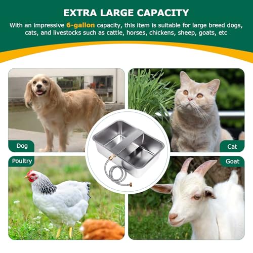 6 Gallon Automatic Dog Water Bowl Dispenser Outdoor Dog Waterer