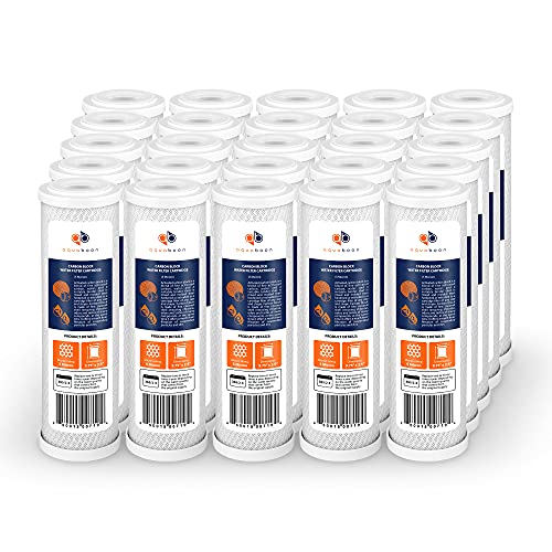5 Micron 10 x 2.5 Carbon Block Water Filter Cartridge CTO Whole House Water Filter Replacement Compatible with WHKF (25 Count)