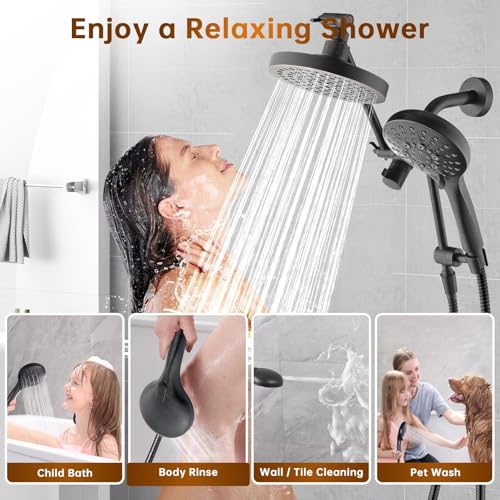 Rain Shower Head with Handheld Spray Built