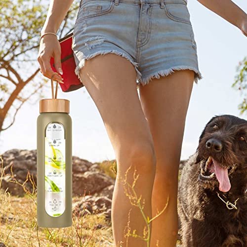 Glass Water Bottles 32 Oz with Silicone Sleeve