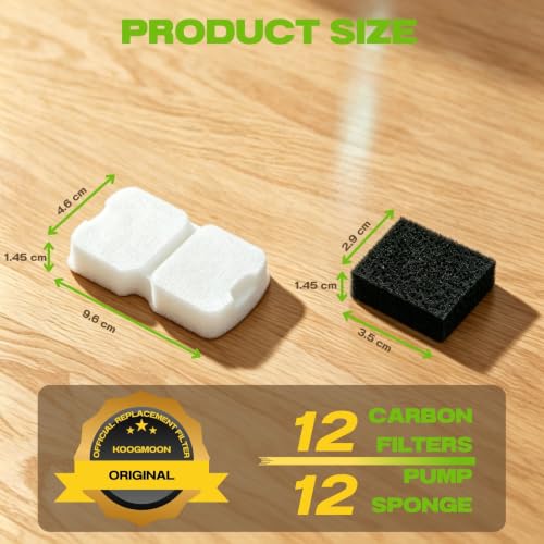 Official 24 Pcs Replacement Filters for Auto Cat Water Fountain