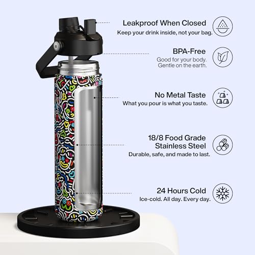 Insulated Water Bottle with Straw Stainless Steel Water Bottle