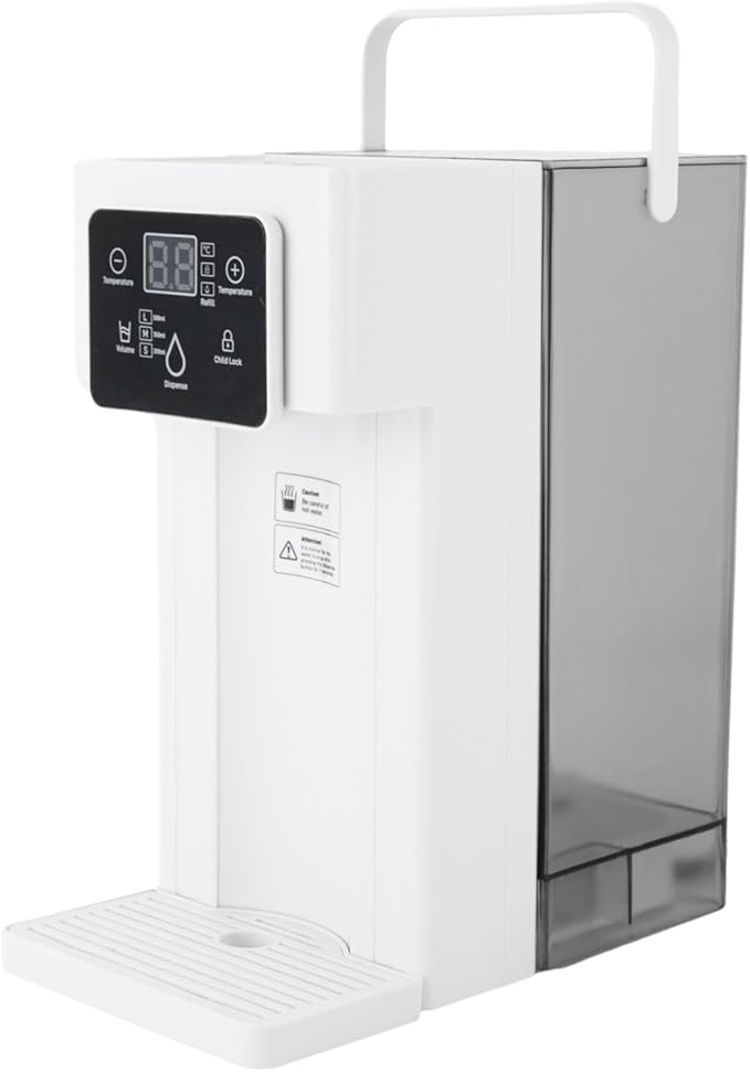 Instant Hot Water Filter Dispenser, 3L Electric Kettles Hot Water Dispenser, Instant Heating in 3 Seconds, Adjustable Temp & Water Volume, Smart Touch Screen, White
