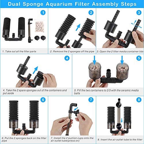Aquarium Double Sponge Filter