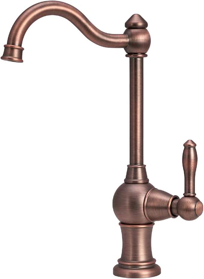 Akicon Brass Kitchen Faucet Drinking Water, Fits Most RO Units or Filtration Systems, Non-Air Gap, Cold Water Only (Antique Bronze)