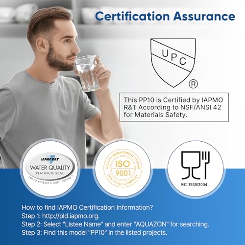 1 Micron 10" x 2.5" Whole House Sediment Home Water Filter Cartridge Replacement for Any 10 inch RO Unit (4 Count)