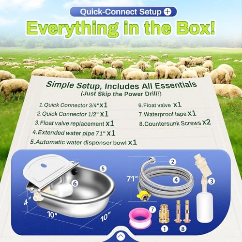 Automatic Animal Drinking Water Bowl with Float Valve