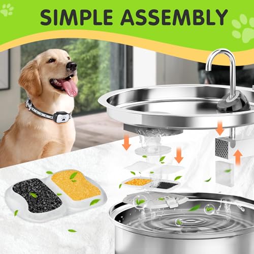 16 Packs Replacement Filters Compatible with Oneisall Dogs Water Fountain (16 Count)