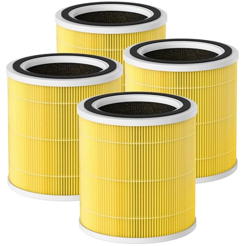 4 Pack AC400 Replacement Filter for Purivortex AC400 Air Purifier (4 Count)