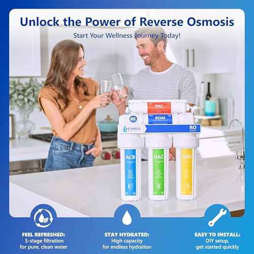 RO10MBN, 5-Stage Reverse Osmosis Water Filter System, 100 GPD