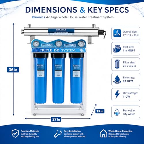 110W Whole House Water Filter System for Well & City Water