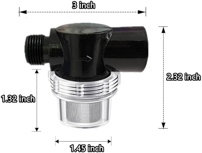 Rv Water Pump Filter, RV Water Inlet Replacement 1/2 Inch Twist-On Pipe Raw Water Strainer Compatible With WFCO Or Shurflo Pumps Beer Filter