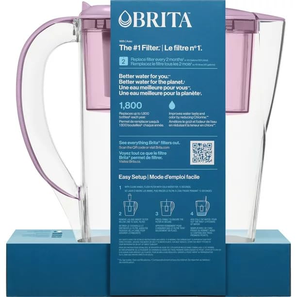 Small 6 Cup Space Saver Water Filter Pitcher with 1 Standard Filter