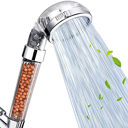 Shower Head Filter Filtration High Pressure Water Saving 3 Mode Function Spray Handheld Showerheads for Dry Skin & Hair