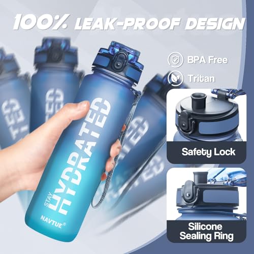 Water Bottle 32 oz Motivational Time Marker Tritan Bottle