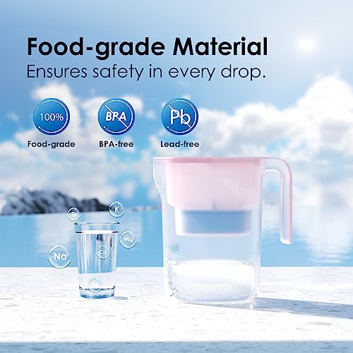 PT-05P-A Alkaline Water Filter Pitcher, 7-Cup, Up to pH 9.5, Pink