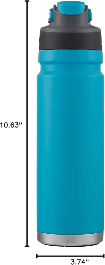 Coleman FreeFlow AUTOSEAL Stainless Steel Water Bottle, 24oz., Caribbean Sea