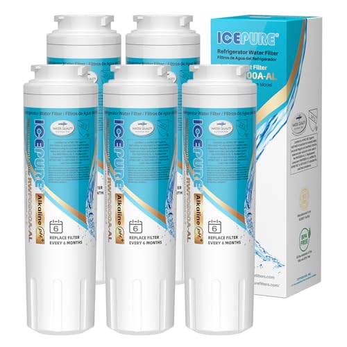 Alkaline UKF8001 Refrigerator Water Filter Replacement for Whirlpool EDR4RXD1 (5 Count)
