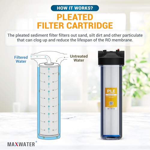 20 x 4.5 Whole House 1 Stage PP Pleated Sediment Filter System w