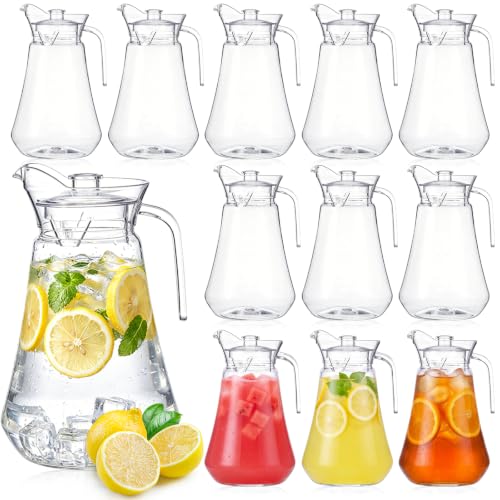 Tessco 12 Pcs Plastic Pitchers 60 Oz Clear Water Beer Jug Large (12 Count)