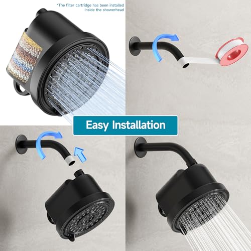 Filtered Shower Head with 30 Stage Water Softener Filter
