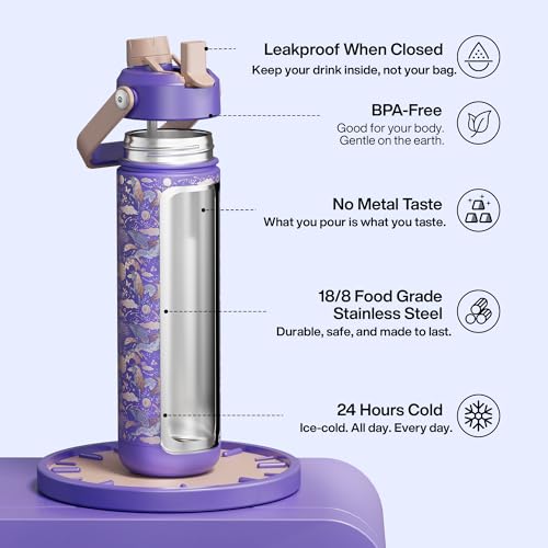 Insulated Water Bottle with Straw Stainless Steel Water Bottle