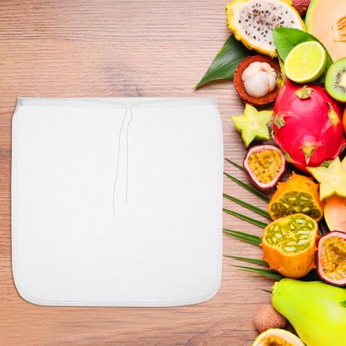 4 Pack Nylon Nut Milk Bag 13×13 Inches Fine Mesh Cheese Cloth Multiple Usage Reusable Food Strainer Professional Cold Brew Filter for Straining Fruit Juice Coffee Tofu Greek Yogurt Tea (4 Count)