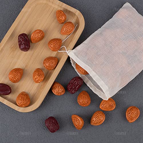 50 Pack Reusable Drawstring Cotton Soup Bags Spice 6 x 8 Inch Tea Filter Coffee Brew Herb Muslin Cheesecloth for Straining (50 Count)