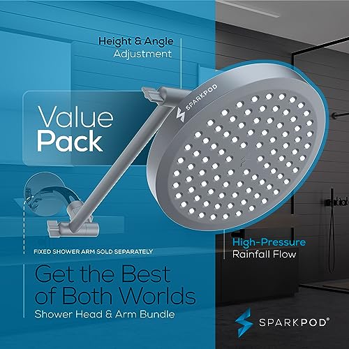 6" Round Rain Shower Head with 11" Shower Arm