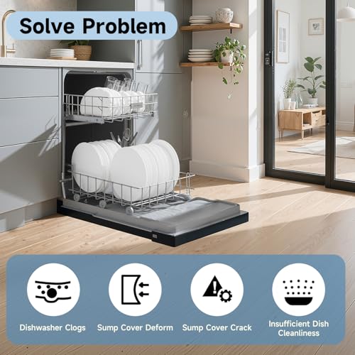 Dishwasher Sump Cover and Filter Inlet Pump Plate Compatible with Frigidaire Kenmore Crosley White