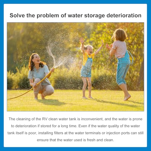 RV Inline Water Filter with 2 Flexible Hose Protectors