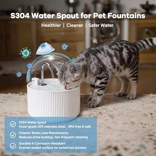 Upgrade Ceramic Cat Water Fountain (78 Fl Oz)