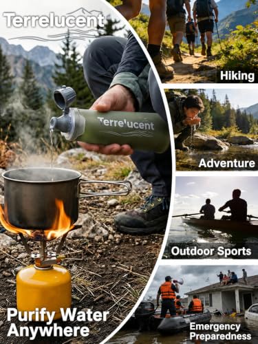 Collapsible Water Filter Bottle with Carabiner
