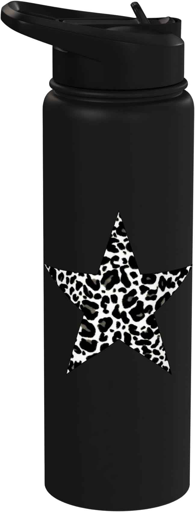 Star Shape - Cute Cheetah Leopard Print Graphic Stainless Steel Insulated Water Bottle