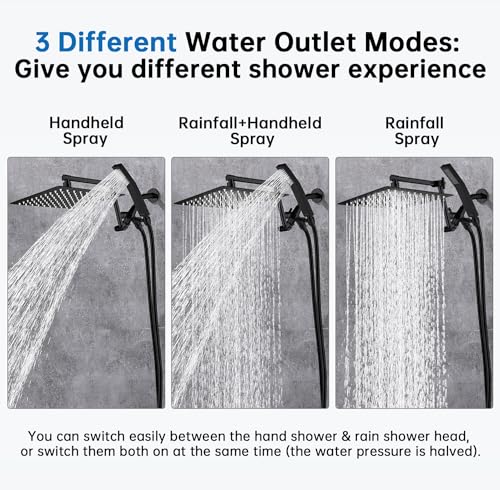 All Metal 10 Inches Rainfall Shower Head with Handheld Combo