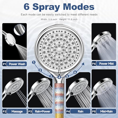 6 Inch Filtered Shower Head